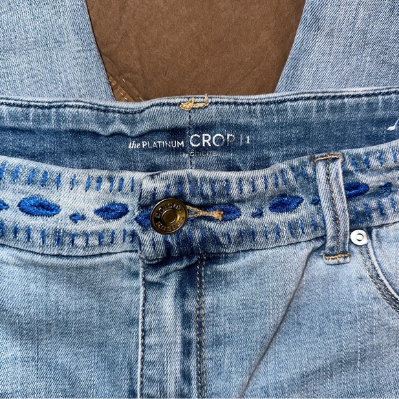 CHICOS So Slimming Embroidered Girlfriend Crop Jeans - Picture 9 of 11